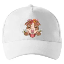 Americký stafordširský teriér hlava s květinami