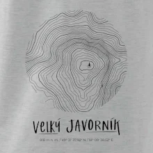 Velký Javorník - vrstevnice v kruhu