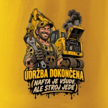 Údržba bagru dokončena nafta je všude