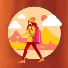 Barevný párový motiv na hory