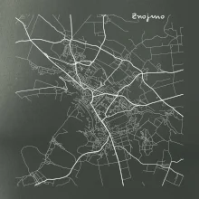 Černobílá mapa Znojmo