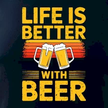 Life is better with beer - oranžové Life is better with beer - oranžové