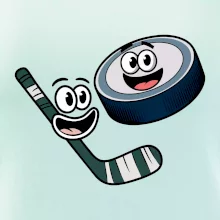 Parové triko - Puk a hokejka