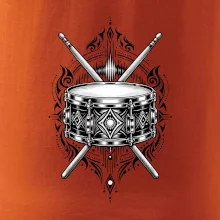 Ornamentální buben s paličkami - černobílý symbol