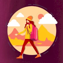 Barevný párový motiv na hory