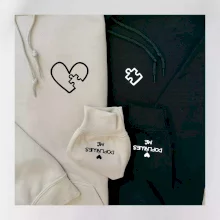 Párova mikina - srdce puzzle doplňuješ mě