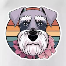 Knírač - fenka a květiny