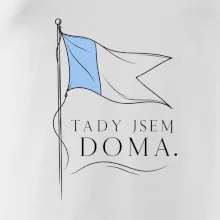 Tady jsem doma potápěčská vlajka Alfa s modrým polem