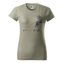 Kreslený rybář na pařezu