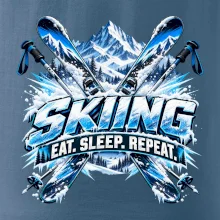 Sjezdové lyže v horách eat sleep repeat