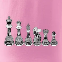 Šachové figurky v řadě - kreslené