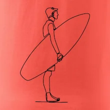 Surfař stojící jedním tahem