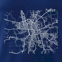 Mapy měst černobílé Budějce