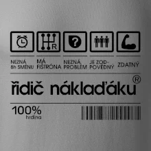 Čárový kód řidič náklaďáku