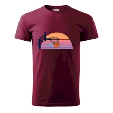 Retro západ slunce a basketbalový koš