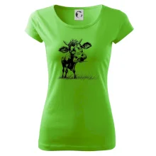 Černobílá karikatura kráva stojící