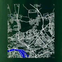 Praha 18200 - Mapa s vodními toky