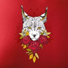 Rys s červenými růžemi  (Pecka design)