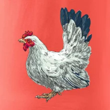 Slepice kreslená bílá