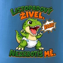 Listopadový živel zelený dinosaurus rex v plence