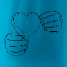 Ruka držící srdce  jedním tahem