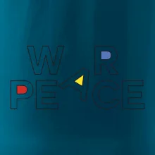 War, peace - barevný nápis