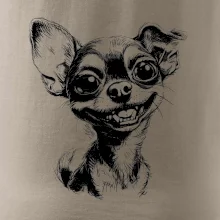 Černobílá karikatura čivava