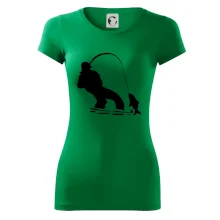 Rybář tahající rybu