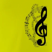 Houslový klíč a noty