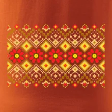 Ukrajinský vzor  - Červené květiny