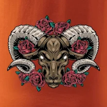 Hlava berana s růžemi