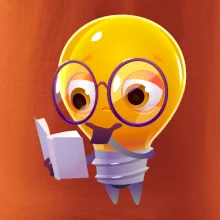 Žárovka přemýšlí nad knihou