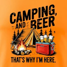 Černý nápis nápis Camping and beer