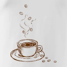 Hrnek plný čerstvé kávy