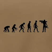 Evoluce dřevorubec - pila a kmen