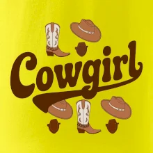 Cowgirl nápis a oblečení