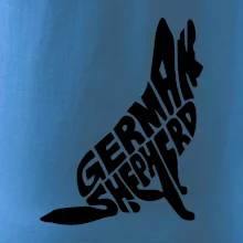 Německý ovčák sedící napis