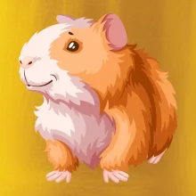 Morče - kreslené, bílo oranžové