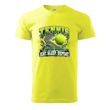 Tenisová raketa a míček eat sleep repeat