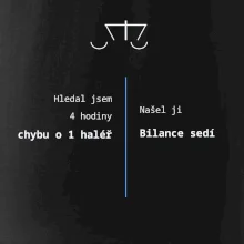 Hledání haléře bilance sedí