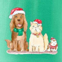 Veselé vánoce - pes, křeček a kočka