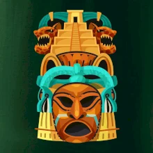 Mayové maska s pyramidou Mayové maska s pyramidou