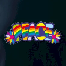Peace nápis duhový