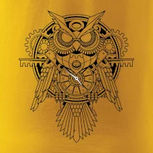 Steampunk sova černobílá