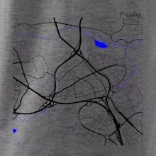 Praha - 14100 mapa s vodními toky