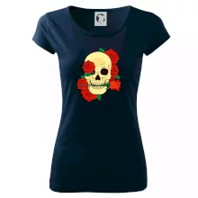 Lebka držící růži