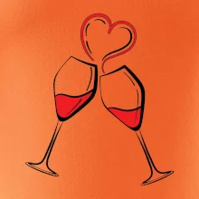 Víno je láska jednoduchý nákres