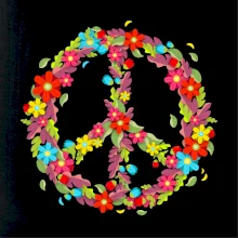 Peace symbol červené květiny