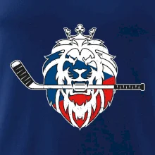 Lev s hokejkou v tlamě - Česká vlajka