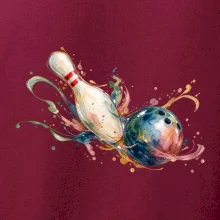 Bowling akvarelová koule a kuželka